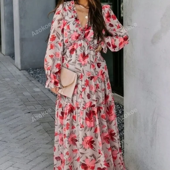 Floral Ruffle Detail Maxi Dress - Picture 1 of 1
